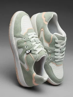 Girls' Soft Green & Peach Sneakers – Whimsical Style with Everyday Comfort