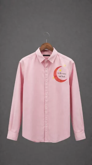 Boys Printed Casual Shirt – Trendy Moon Print Stylish Shirt