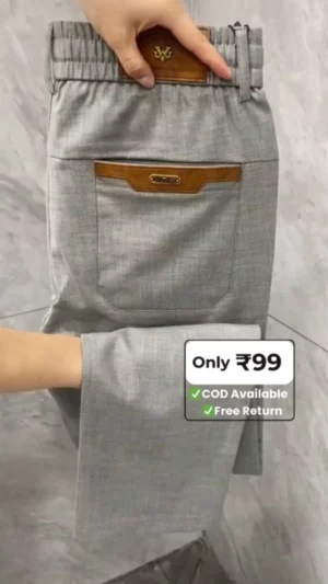 Premium Light Grey Formal Trousers – Executive Smart Comfort