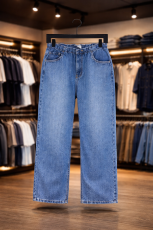 Men’s Baggy Fit Blue Jeans – Premium Denim Wide Leg Pants