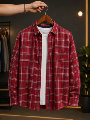 Men’s Casual Combo – Checked Shirt with T-Shirt & Denim Jeans